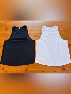 Yogalicious Black & White Racerback Tank Tops